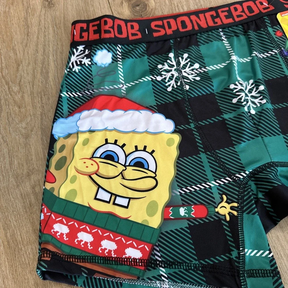 SpongeBob Squidward Men's Holiday Festive Boxer Briefs Large‎ NEW Stretch